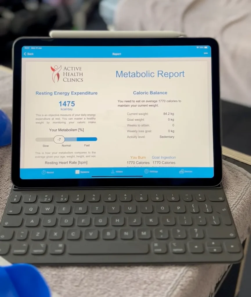 RMR Test results on screen